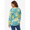 Woman Within Plus Size Perfect Long-Sleeve Cardigan Sweater(Yellow Painted Floral)