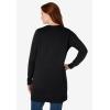Woman Within Plus Size Perfect Longer-Length Cotton Cardigan Sweater(Black)