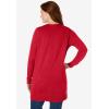 Woman Within Plus Size Perfect Longer-Length Cotton Cardigan Sweater(Classic Red)