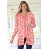 Woman Within Plus Size Perfect Longer-Length Cotton Cardigan Sweater(Classic Red)