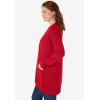 Woman Within Plus Size Perfect Longer-Length Cotton Cardigan Sweater(Classic Red)