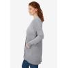 Woman Within Plus Size Perfect Longer-Length Cotton Cardigan Sweater(Medium Heather Grey)