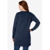 Woman Within Plus Size Perfect Longer-Length Cotton Cardigan Sweater(Navy)