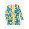 Woman Within Plus Size Perfect Longer-Length Cotton Cardigan Sweater(Navy Floral Tie Dye)