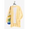 Woman Within Plus Size Perfect Longer-Length Cotton Cardigan Sweater(Navy Midnight Snowflakes)