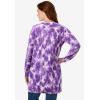 Woman Within Plus Size Perfect Longer-Length Cotton Cardigan Sweater(Petal Purple Tie Dye)