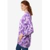 Woman Within Plus Size Perfect Longer-Length Cotton Cardigan Sweater(Petal Purple Tie Dye)