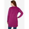 Woman Within Plus Size Perfect Longer-Length Cotton Cardigan Sweater(Raspberry)