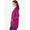 Woman Within Plus Size Perfect Longer-Length Cotton Cardigan Sweater(Raspberry)