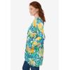 Woman Within Plus Size Perfect Longer-Length Cotton Cardigan Sweater(Yellow Painted Floral)