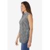 Woman Within Plus Size Perfect Sleeveless Shirt(Black Gingham)