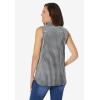 Woman Within Plus Size Perfect Sleeveless Shirt(Black Gingham)