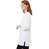 Woman Within Plus Size Perfect Three-Quarter-Sleeve Scoopneck Tunic(White)