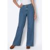 Woman Within Plus Size Perfect Wide-Leg All-Cotton Denim Five-Pocket Jeans(Light Stonewash)