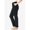 Woman Within Plus Size Petite Adjustable Waist Straight-Leg Chino(Black)