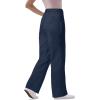 Woman Within Plus Size Petite Back-Elastic All-Cotton Denim Carpenter Jeans(Navy)