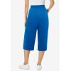 Woman Within Plus Size Petite Elastic-Waist Pull-On Knit Pocket Capri Pants(Bright Cobalt)