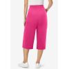 Woman Within Plus Size Petite Elastic-Waist Pull-On Knit Pocket Capri Pants(Raspberry Sorbet)
