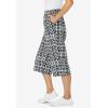 Woman Within Plus Size Petite Elastic-Waist Pull-On Knit Pocket Capri Pants(White)