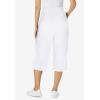 Woman Within Plus Size Petite Elastic-Waist Pull-On Knit Pocket Capri Pants(White)
