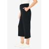 Woman Within Plus Size Petite Knit Cargo Capri(Black)