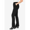 Woman Within Plus Size Petite Stretch Ponte Knit Pull-On Bootcut Pants(Pocket Black)