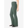 Woman Within Plus Size Petite Stretch-Cotton Knit Pull-On Bootcut Pocket Leggings(Pine)