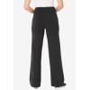 Woman Within Plus Size Petite Stretch-Cotton Knit Pull-On Wide-Leg Leggings(Heather Charcoal)