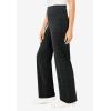 Woman Within Plus Size Petite Stretch-Cotton Knit Pull-On Wide-Leg Leggings(Heather Charcoal)