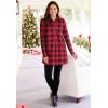 Woman Within Plus Size Plaid Knit Tunic with Collar(Bright Cobalt Plaid)