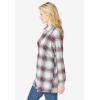 Woman Within Plus Size Plaid Knit Tunic with Collar(Classic Red Plaid)