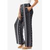 Woman Within Plus Size Pull-On Elastic Waist Soft Pants(Navy Batik Stripe)