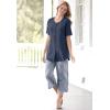Woman Within Plus Size Seersucker Pull-On Elastic-Waist Capri Pants(Bright Cobalt)