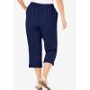 Woman Within Plus Size Seersucker Pull-On Elastic-Waist Capri Pants(Purple Orchid)