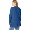 Woman Within Plus Size Side Button V-Neck Waffle Knit Sweater(Royal Navy)