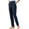 Woman Within Plus Size Straight Leg Elastic Waist Stretch Fineline Denim Jean (Petite & Tall Available)(Chocolate)