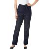 Woman Within Plus Size Straight Leg Elastic Waist Stretch Fineline Denim Jean (Petite & Tall Available)(Deep Claret)