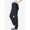 Woman Within Plus Size Straight Leg Elastic Waist Stretch Fineline Denim Jean (Petite & Tall Available)(Indigo)