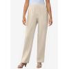 Woman Within Plus Size Straight Leg Linen Pant(Natural Khaki Stripe)