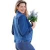Woman Within Plus Size Stretch Denim Jacket Cropped Jean Jacket(Banana)