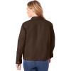 Woman Within Plus Size Stretch Denim Jacket Cropped Jean Jacket(Chocolate)