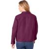 Woman Within Plus Size Stretch Denim Jacket Cropped Jean Jacket(Deep Claret)
