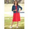 Woman Within Plus Size Stretch Denim Jacket Cropped Jean Jacket(Medium Stonewash)