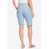 Woman Within Plus Size Stretch-Denim Five-Pocket Bermuda Jeans Shorts(Light Wash Sanded)