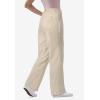 Woman Within Plus Size Tall Back-Elastic All-Cotton Denim Carpenter Jeans(Natural Khaki)