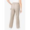 Woman Within Plus Size Tall Back-Elastic All-Cotton Denim Carpenter Jeans(Natural Khaki)