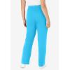 Woman Within Plus Size Tall Sport Knit Straight-Leg Pull-On Pants(Paradise Blue)