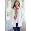 Woman Within Plus Size Zip Front Shaker Cardigan Sweater(Black)