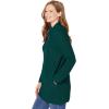 Woman Within Plus Size Zip Front Shaker Cardigan Sweater(Emerald Green)