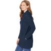 Woman Within Plus Size Zip Front Shaker Cardigan Sweater(Navy)